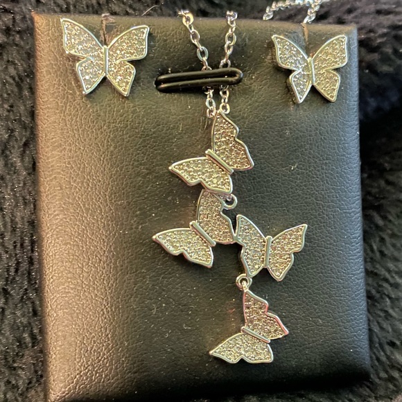 Pave Butterfly Studs - Picture 3 of 3